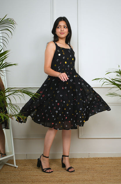 Black Bandhani Dress