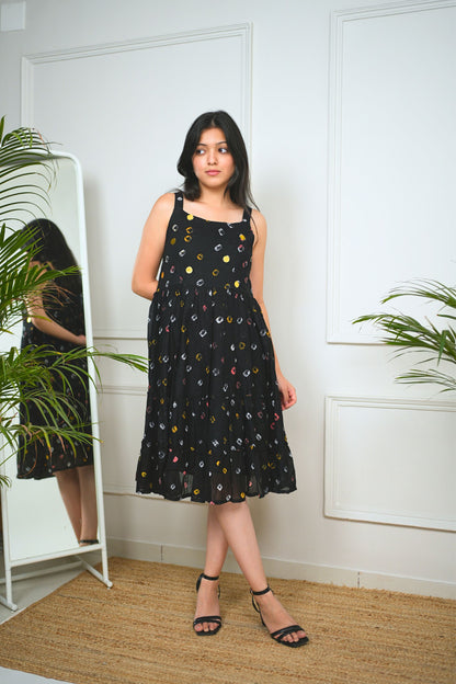 Black Bandhani Dress