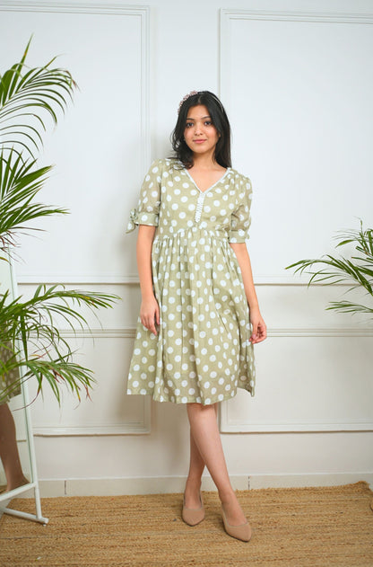 Fern Green Polka Dress