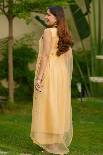 Mango Yellow Cotton Suit Set