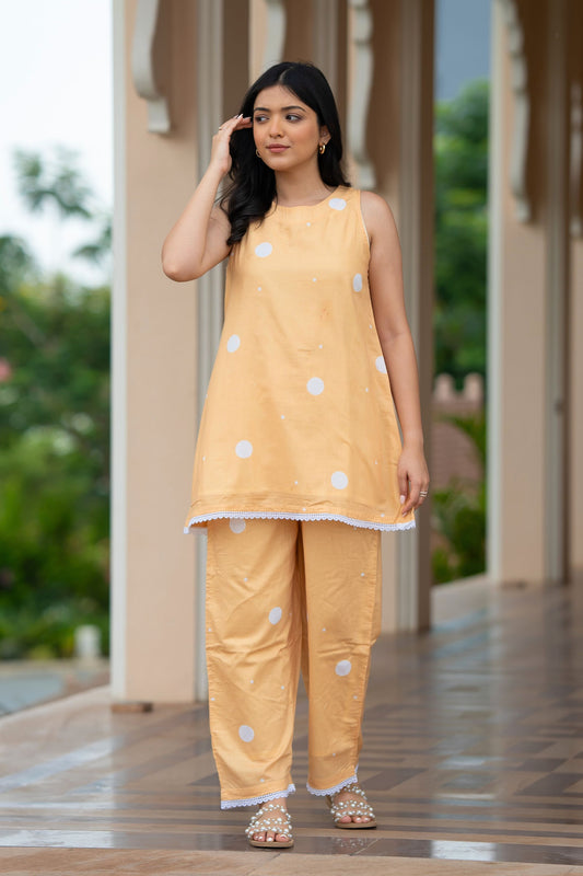 Melon Polka Kurta Set