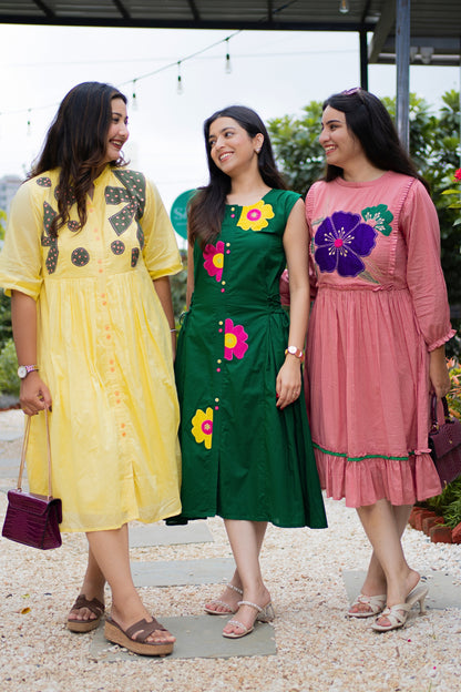 Fresh Lemon Mulmul Dress