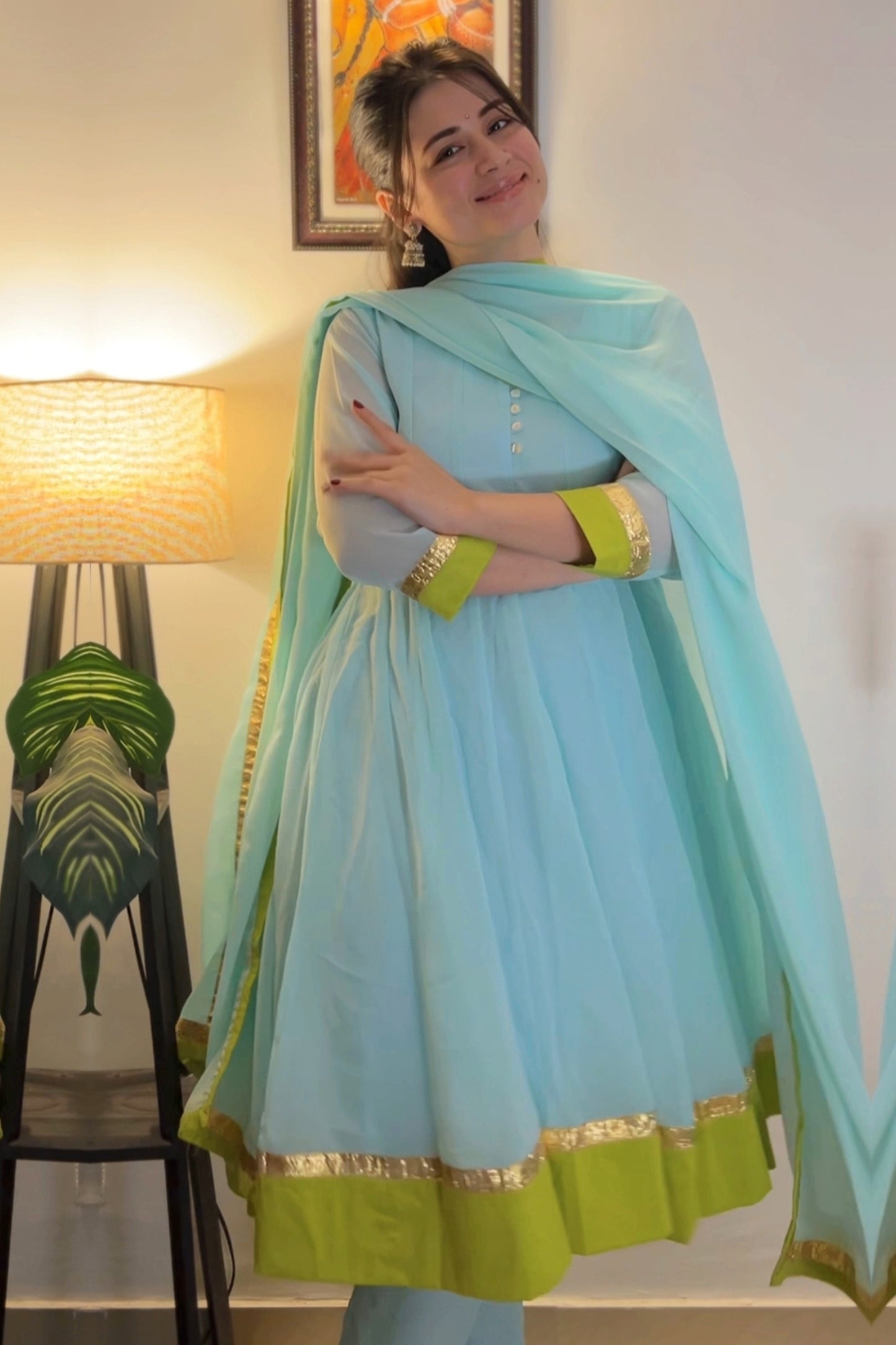 Baby Blue Georgette Suit Set