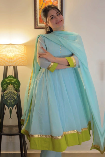 Baby Blue Georgette Suit Set