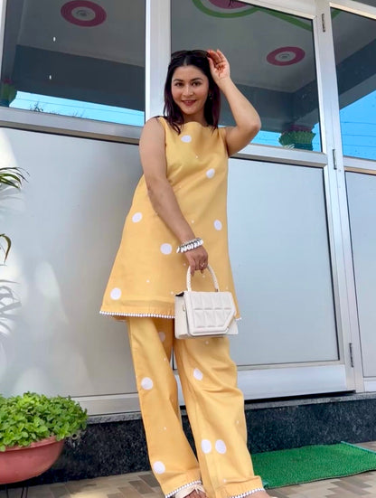 Melon Polka Kurta Set