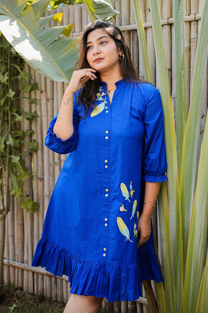 Electric Royal Feather Blue Dress