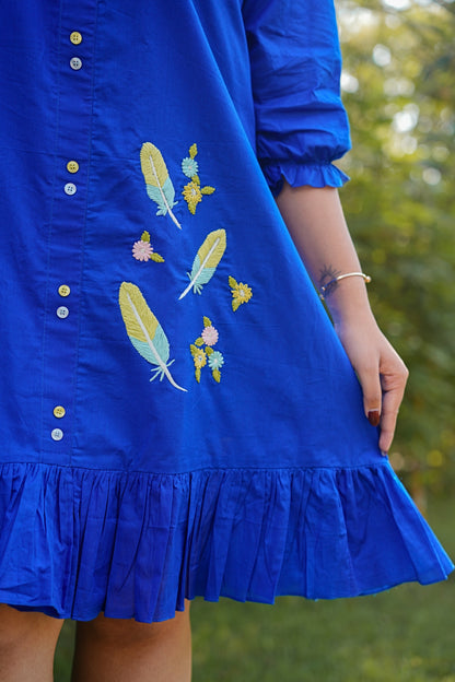 Electric Royal Feather Blue Dress