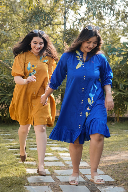 Electric Royal Feather Blue Dress