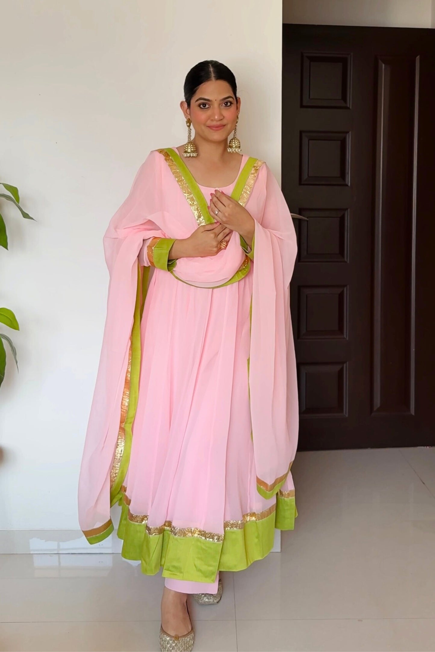 Pink Georgette Suit Set