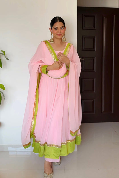 Pink Georgette Suit Set