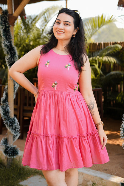 Pretty Pink Short Mulmul Dress