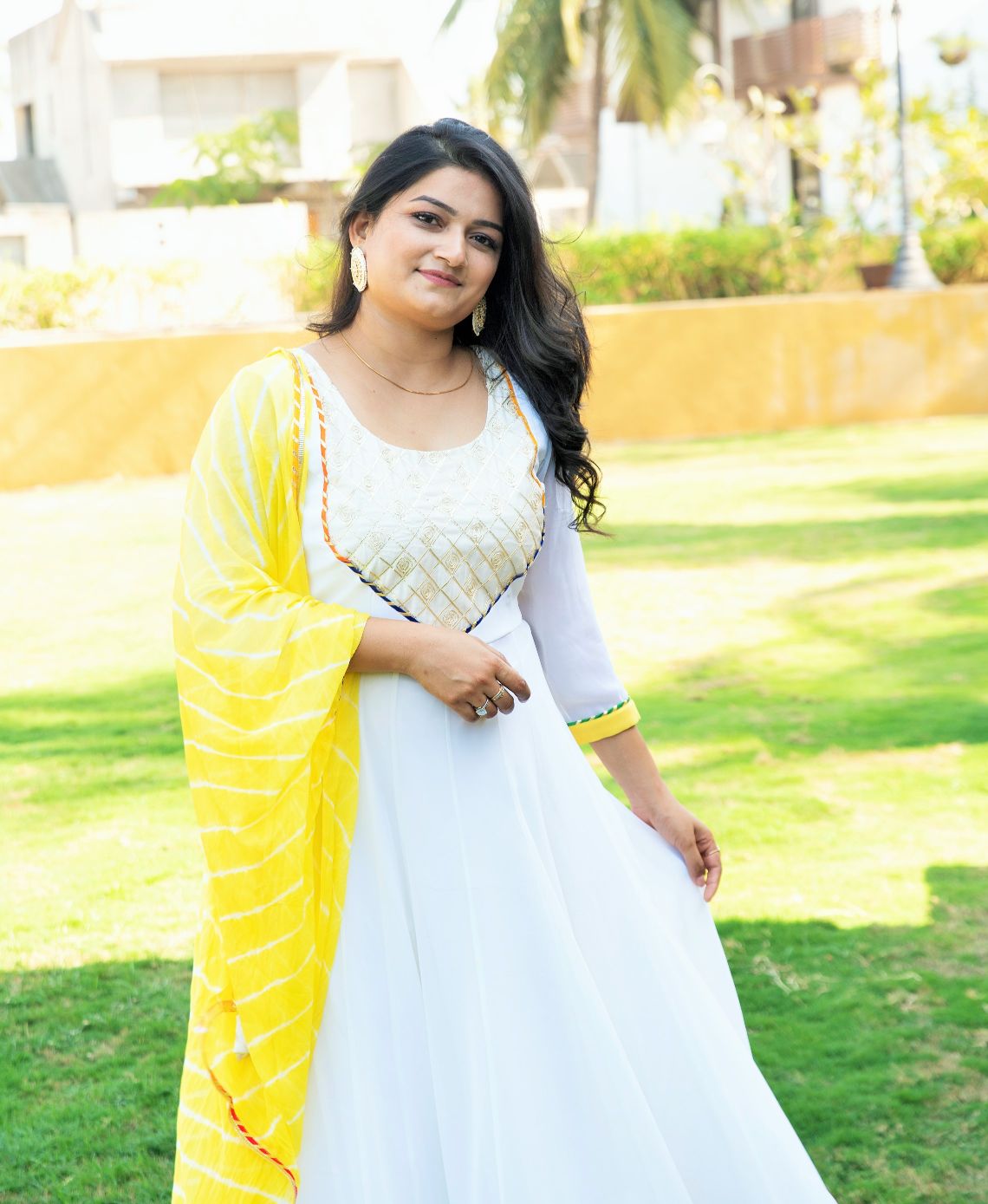 White & Yellow Kali Suit Set