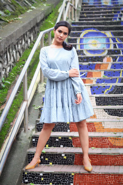 Ruffle Powder Blue Dress