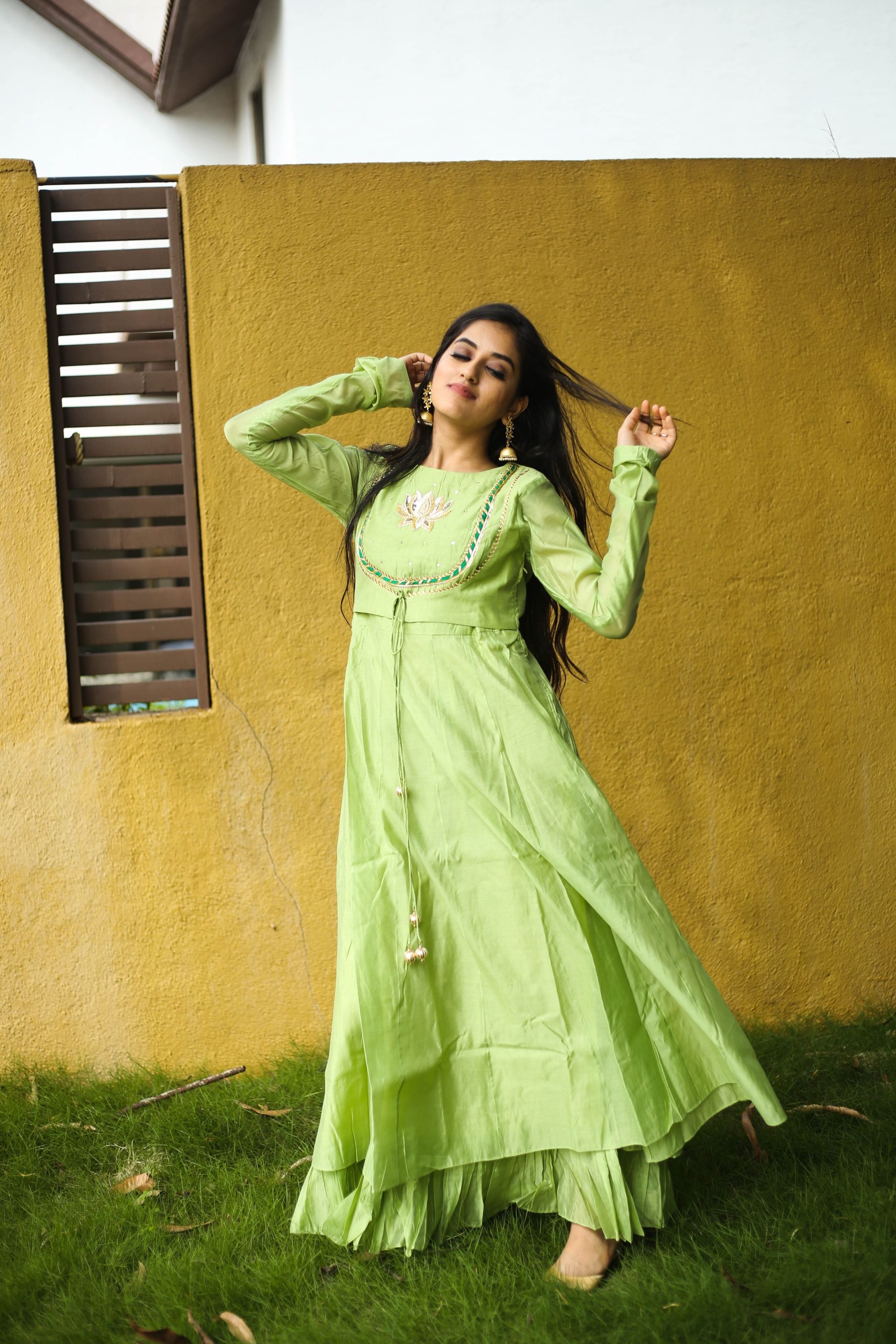 green apple dress Siaoryne Amazing Apple green Satin Prom Dress ,Buttons Bustier A-Line