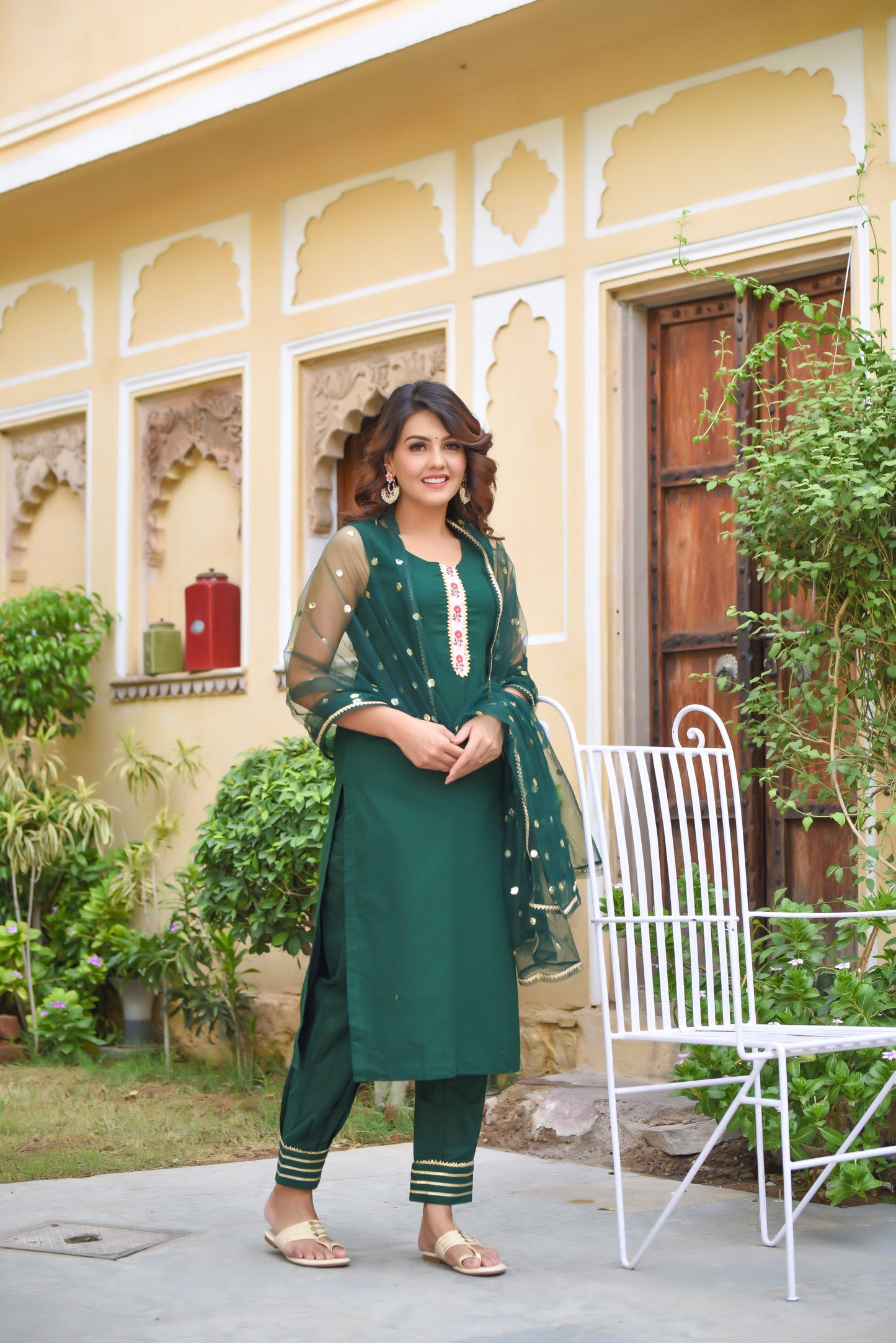 Bottle Green Afghani Suit Set